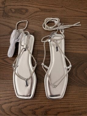 Fashion Nova Rhinestone Lace-Up Sandals